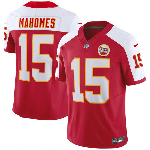 Men’s Kansas City Chiefs #15 Patrick Mahomes Red/White 2023 F.U.S.E. Vapor Untouchable Limited Football Stitched Jersey